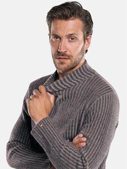 emilio adani Herren Rollkragenpullover mit Rippstruktur Braun 30429 emilio adani Herren Rollkragenpullover mit Rippstruktur Braun 30429
