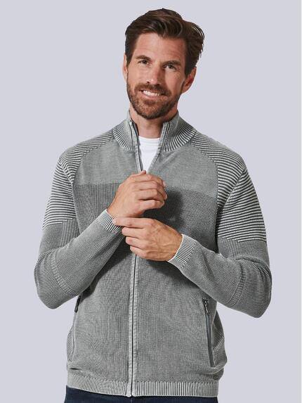 engbers Herren Strickjacke regular Grau 35337 engbers Herren Strickjacke regular Grau 35337