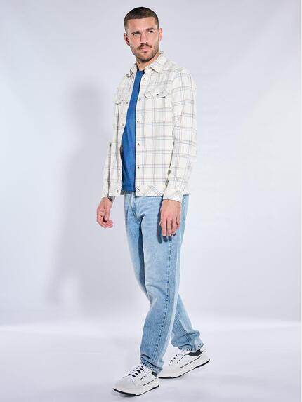 emilio adani Herren Overshirt aus Soft-Cord Naturweiss 40901