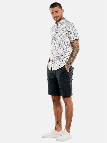 emilio adani Herren Kurzarm-Hemd gemustert Blau 32982 emilio adani Herren Kurzarm-Hemd gemustert Blau 32982
