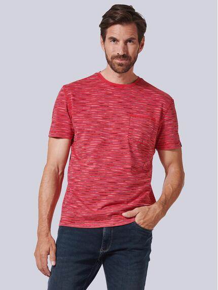 engbers T-Shirt gestreift Signalrot