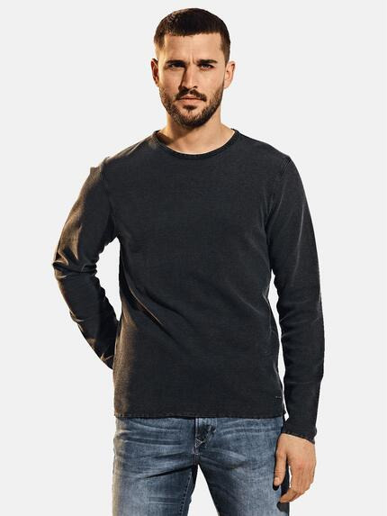 emilio adani Strukturpullover Schwarz