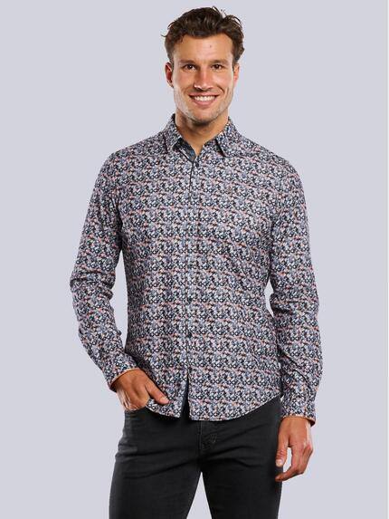 engbers Herren Langarm-Hemd aus Cord Grau 33644