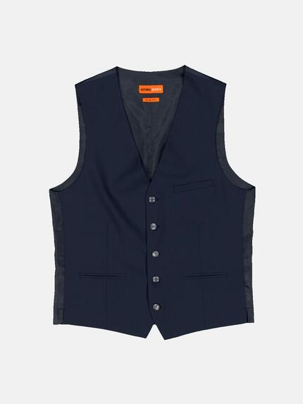 emilio adani Herren Anzug-Weste slim fit Blau 36482