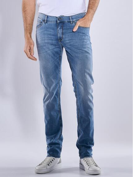 ENGBERS GERMANY Super-Stretch-Jeans regular Hellblau