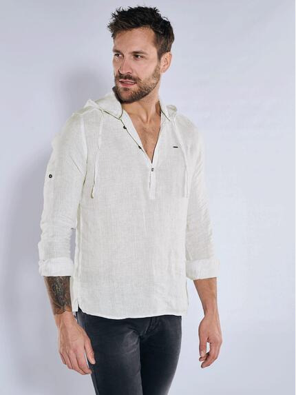 emilio adani Langarm-Hemd aus Leinen Beige