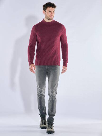 emilio adani Herren Strickpullover mit Stehkragen Magenta 39718 emilio adani Herren Strickpullover mit Stehkragen Magenta 39718