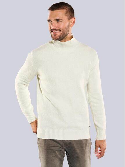 emilio adani Pullover mit Rollkragen Naturweiss