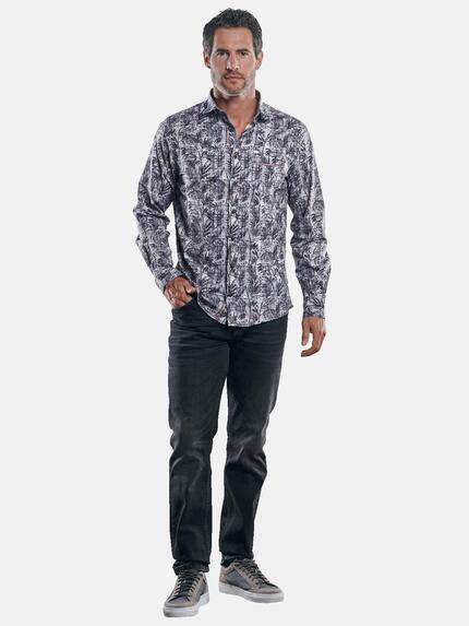 engbers Herren Floral gemustertes Langarmhemd Bordeaux 30381 engbers Herren Floral gemustertes Langarmhemd Bordeaux 30381