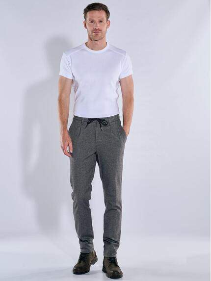 engbers Herren Chino mit Tunnelzug Anthrazit 39341