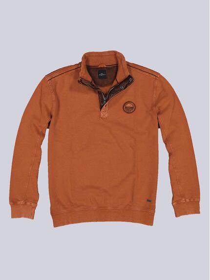 engbers Herren Sweatshirt mit Troyerkragen Rostorange 33755 engbers Herren Sweatshirt mit Troyerkragen Rostorange 33755