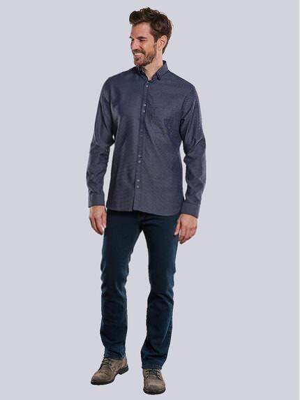 engbers Herren Langarm-Hemd gemustert Saphirblau 34400 engbers Herren Langarm-Hemd gemustert Saphirblau 34400