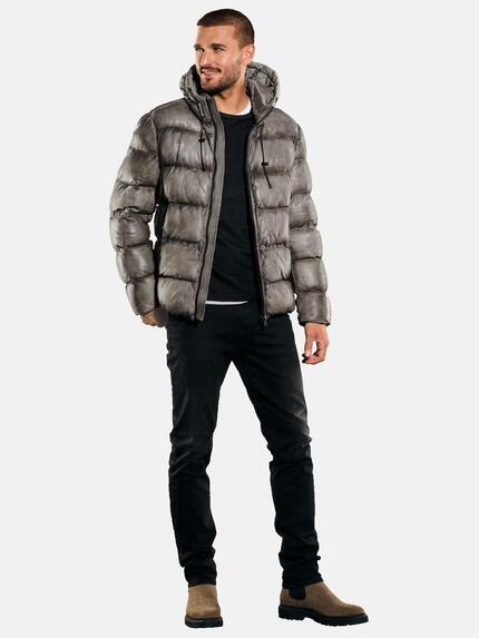 emilio adani Herren Lederjacke regular Grau 35433 emilio adani Herren Lederjacke regular Grau 35433