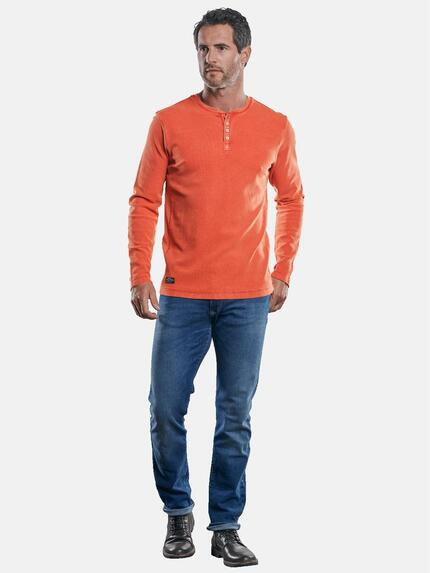 engbers Herren Strukturiertes Henley Shirt Reinorange 30279 engbers Herren Strukturiertes Henley Shirt Reinorange 30279