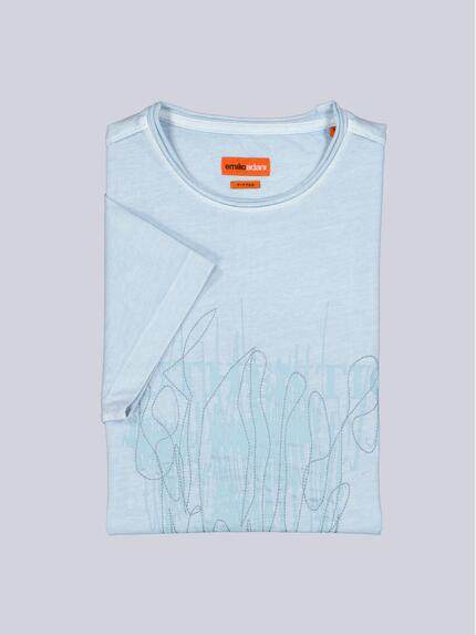 emilio adani Herren T-Shirt uni Blau 39310 emilio adani Herren T-Shirt uni Blau 39310