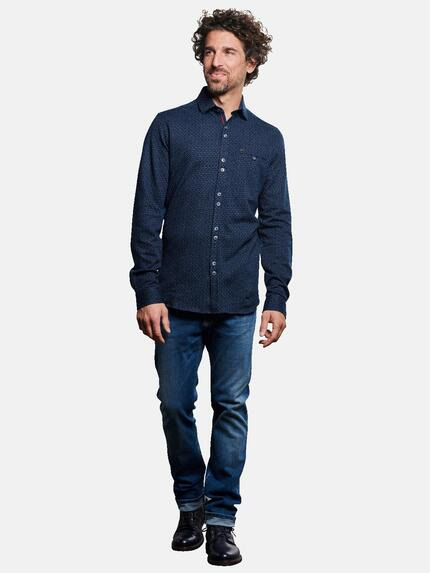 engbers Herren Langarm-Hemd gemustert Marineblau 32466 engbers Herren Langarm-Hemd gemustert Marineblau 32466