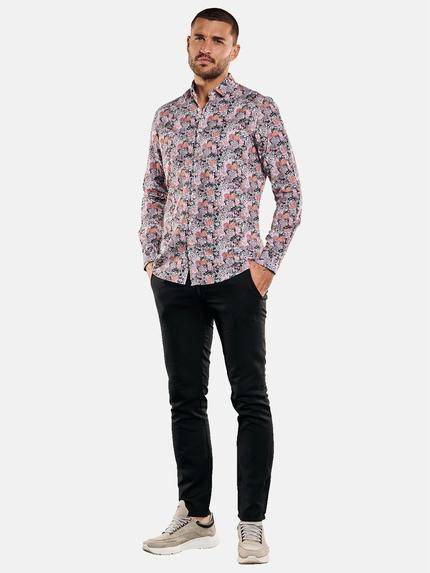 emilio adani Herren Langarm-Hemd mit floralem Print Orange 33100 emilio adani Herren Langarm-Hemd mit floralem Print Orange 33100