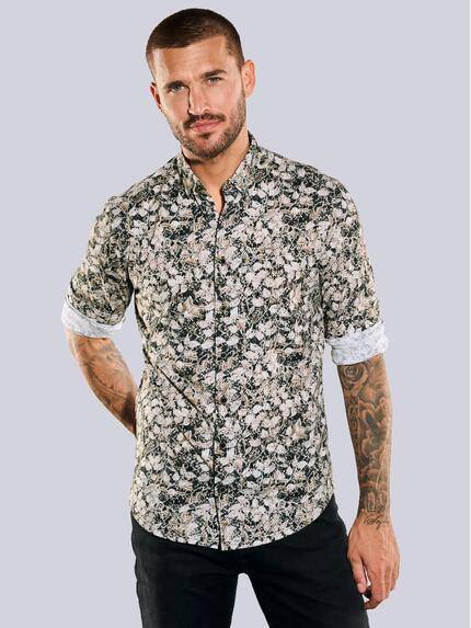 emilio adani Langarm-Hemd aus Jersey Beige