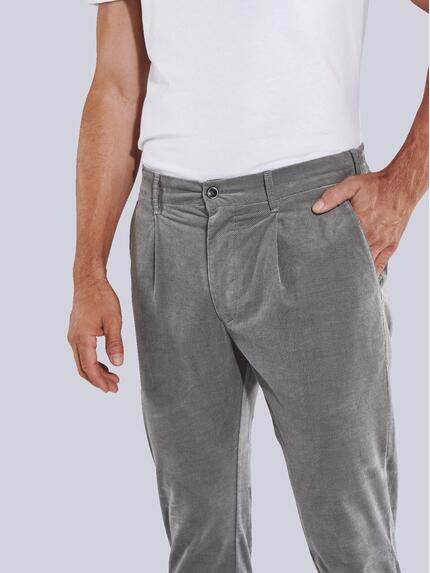 ENGBERS GERMANY Herren Chino in softer Cord-Qualität Grau 35468