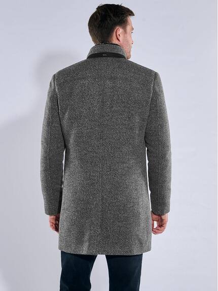 engbers Herren Mantel mit heraustrennbarem Kragen Grau 39409 engbers Herren Mantel mit heraustrennbarem Kragen Grau 39409