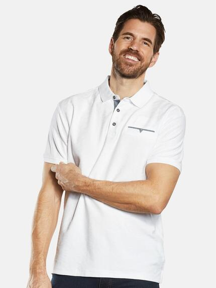 engbers Herren Polo-Shirt uni Reinweiss 34521