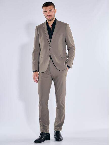 emilio adani Herren Anzug Sakko aus italienischem Garn Braunbeige 39134