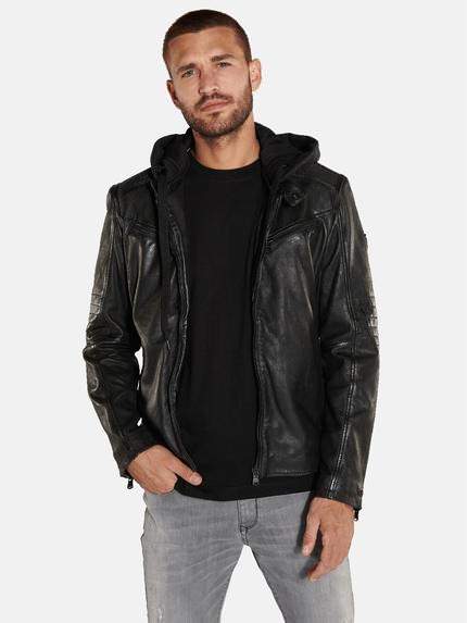 emilio adani Lederjacke Schwarz