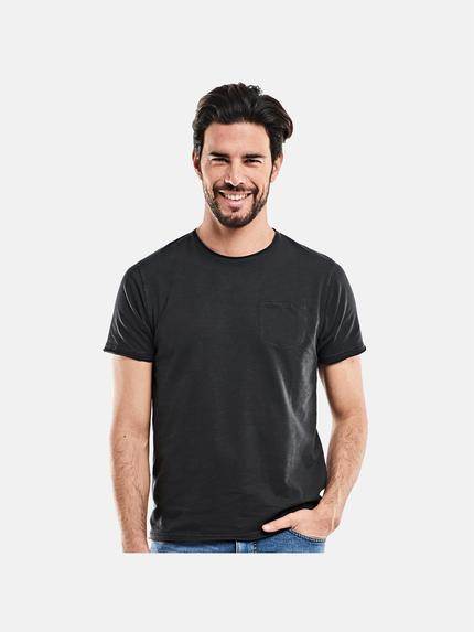emilio adani Rundhals T-Shirt Schwarz
