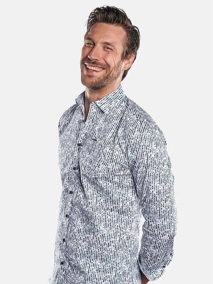 emilio adani Herren Streifendruck Hemd mit floralen Elementen Blau 30547 emilio adani Herren Streifendruck Hemd mit floralen Elementen Blau 30547