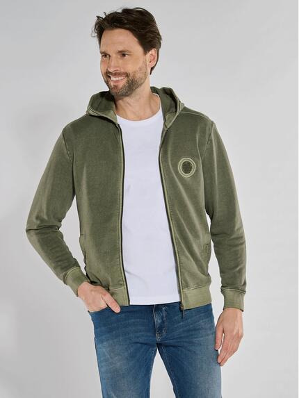 engbers Sweatjacke mit Kapuze Khaki