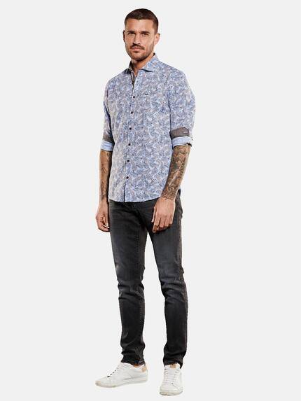 emilio adani Herren Langarm-Hemd gemustert Blau 34959 emilio adani Herren Langarm-Hemd gemustert Blau 34959