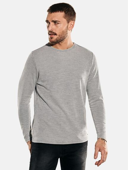 emilio adani Rundhals-Shirt Silbergrau