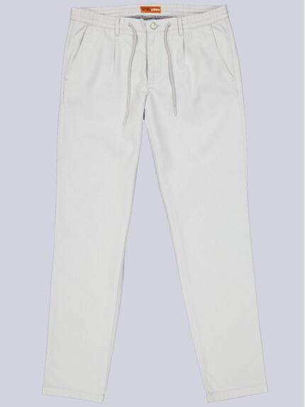 emilio adani Herren Chino-Hose mit Tunnelzug Hellgrau 40351