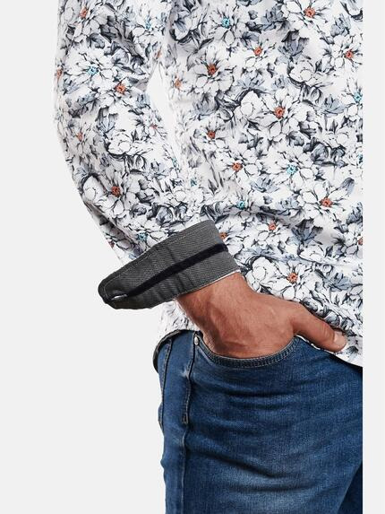 engbers Herren Langarm-Hemd All-Over-Print Anthrazit 32467 engbers Herren Langarm-Hemd All-Over-Print Anthrazit 32467