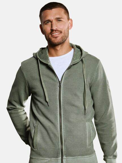 emilio adani Herren Sweatjacke mit Ottomanstruktur Grün 33450