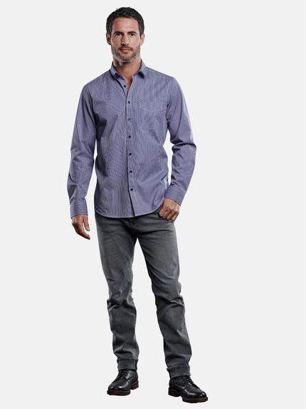 engbers Herren Streifenhemd Vollzwirn Saphirblau 28960 engbers Herren Streifenhemd Vollzwirn Saphirblau 28960