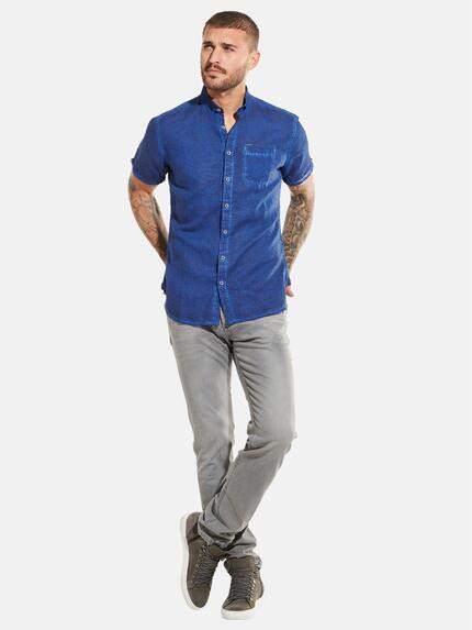 emilio adani Herren Kurzarm-Hemd uni Blau 31805 emilio adani Herren Kurzarm-Hemd uni Blau 31805