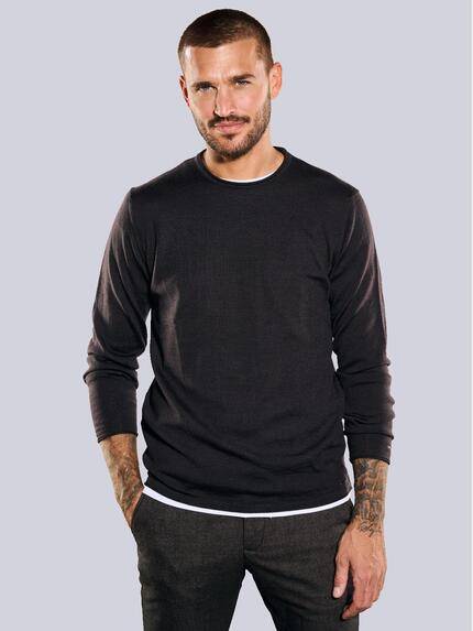 emilio adani Pullover aus Merinowolle Schwarzbraun