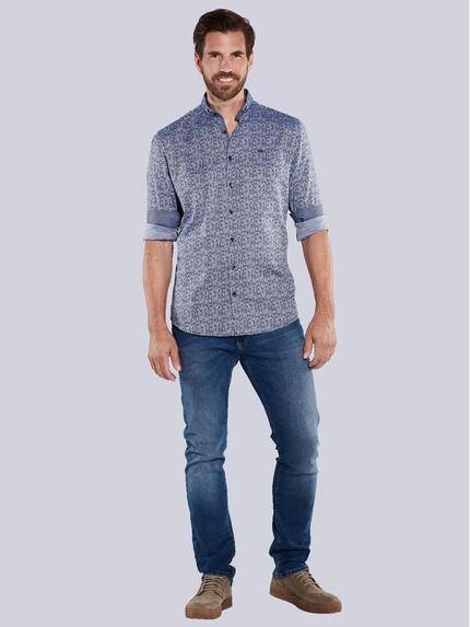 engbers Herren Langarm-Hemd gemustert Blau 35794 engbers Herren Langarm-Hemd gemustert Blau 35794