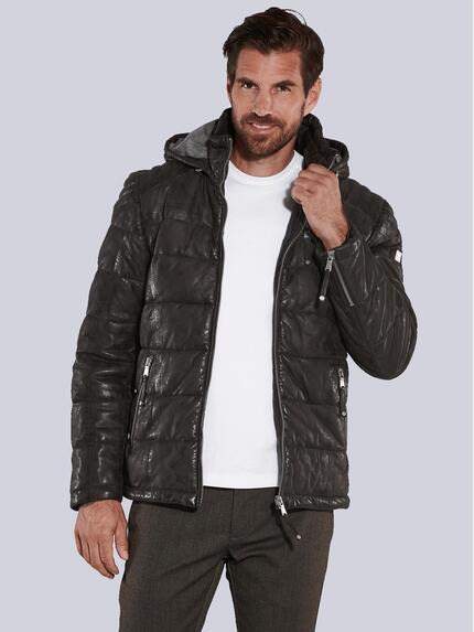 engbers Lederjacke regular Schwarzbraun