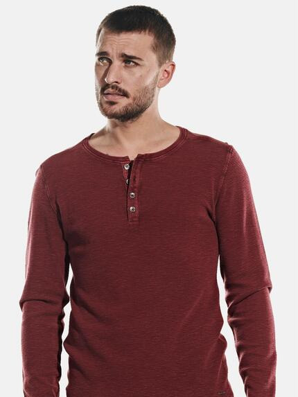 emilio adani Herren Shirt im Henley-Design Rot 31982 emilio adani Herren Shirt im Henley-Design Rot 31982