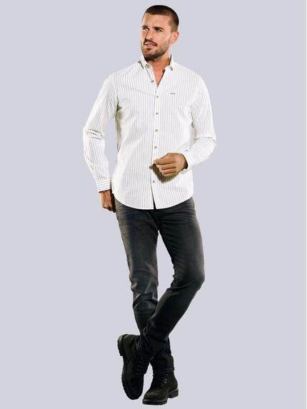 emilio adani Herren Langarm-Hemd gestreift Beige 35214 emilio adani Herren Langarm-Hemd gestreift Beige 35214