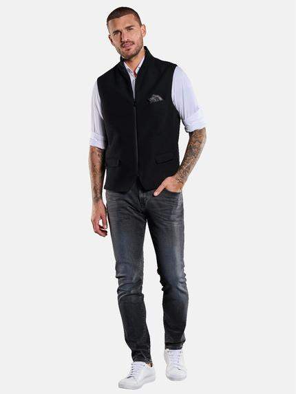 emilio adani Herren Sakko-Weste mit Zipper Schwarz 33566 emilio adani Herren Sakko-Weste mit Zipper Schwarz 33566