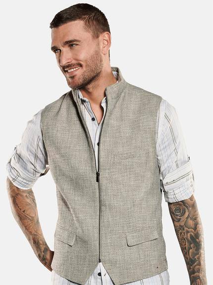 emilio adani Herren Sakko-Weste mit Zipper Beige 34609 emilio adani Herren Sakko-Weste mit Zipper Beige 34609