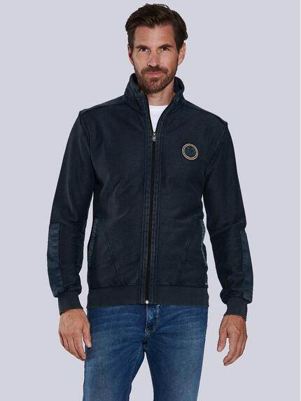engbers Sweatjacke mit Stehkragen Saphirblau