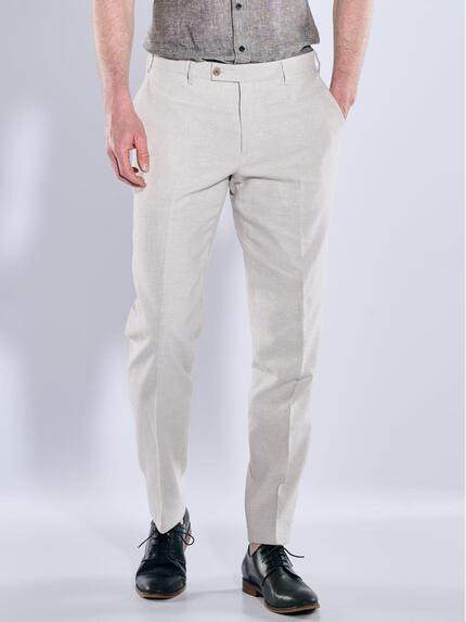 engbers Anzug-Hose mit Leinenanteil Naturweiss