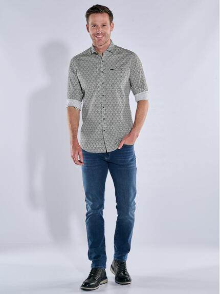 engbers Herren Langarm-Hemd gemustert Beige 39319 engbers Herren Langarm-Hemd gemustert Beige 39319