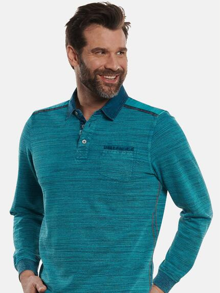 engbers Herren Polo-Shirt langarm Türkis 32706 engbers Herren Polo-Shirt langarm Türkis 32706