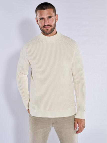 emilio adani Herren Pullover regular Weiß 37611