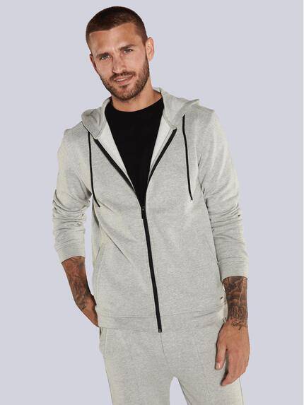 emilio adani Sweatjacke mit Kapuze Hellgrau